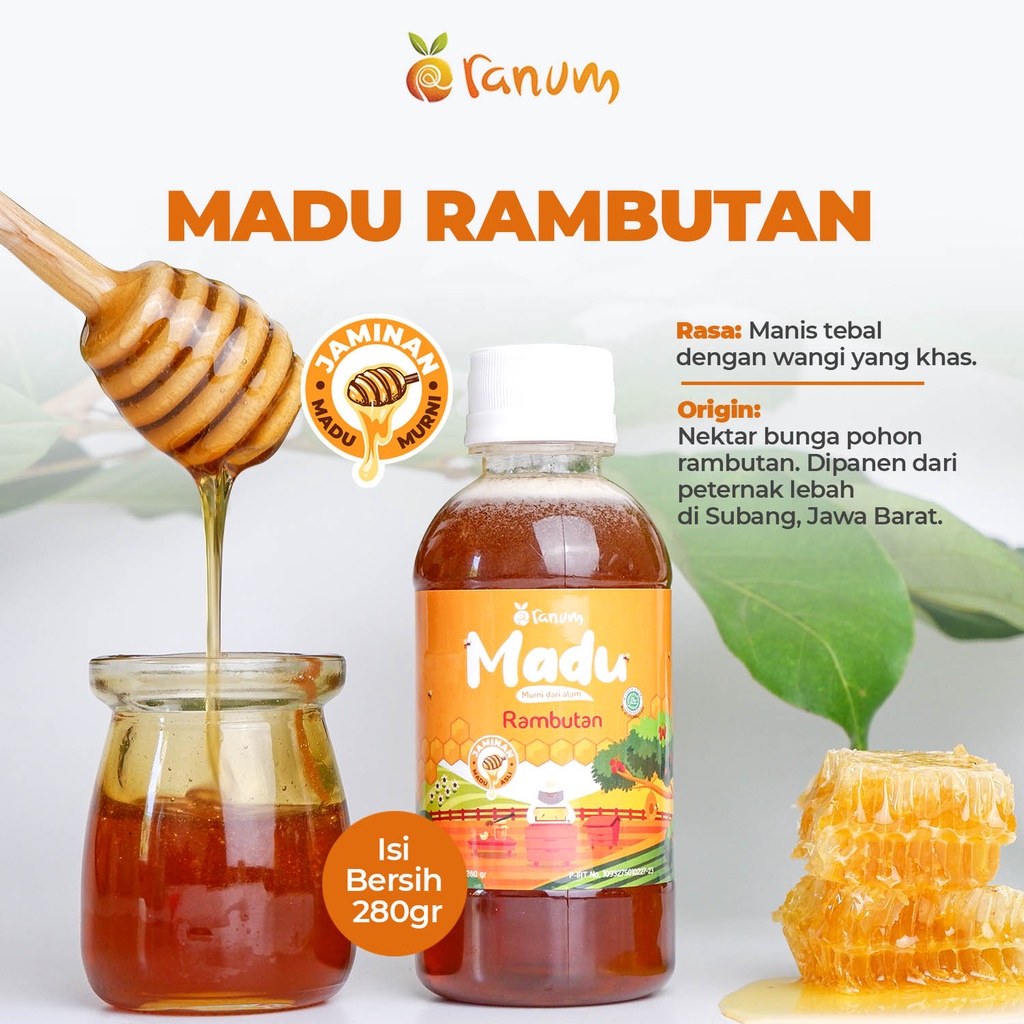 

MADU RAMBUTAN (280gr) 100% Pure Original Honey Madu Murni