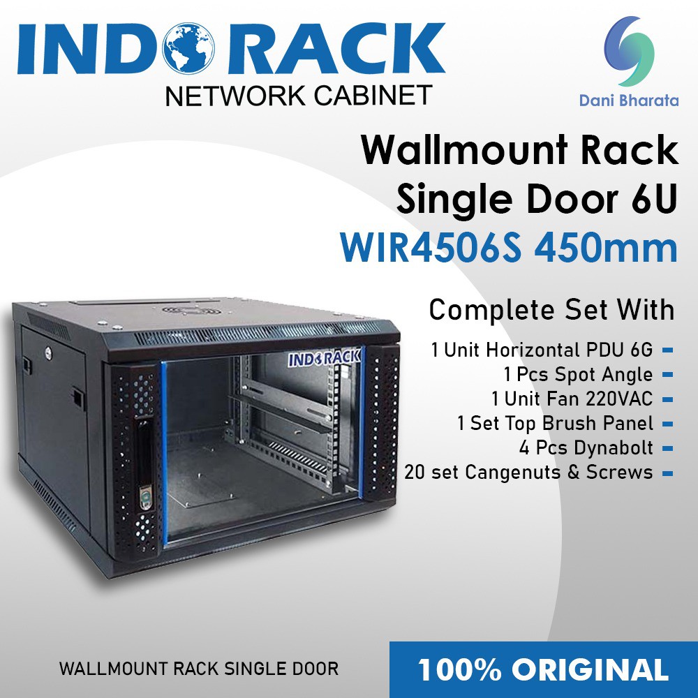 Wallmount Rack Single Door 6U WIR4506S 450mm