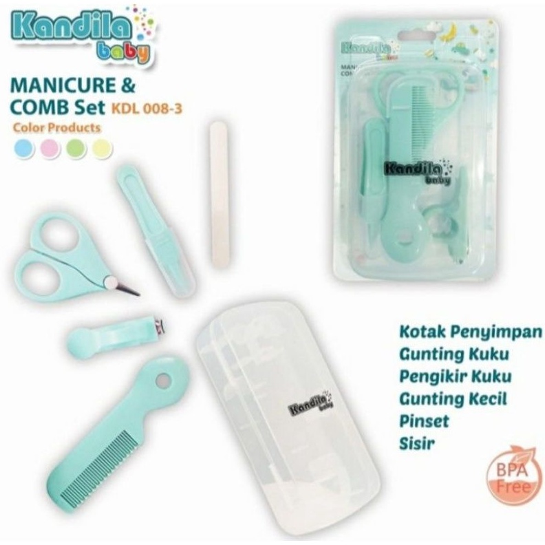 KANDILA Baby Manicure and Comb Set Gunting Kuku Kikir dan Sisir Bayi