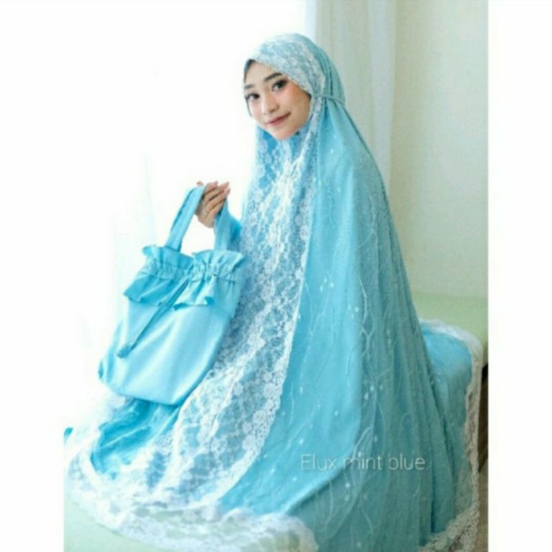 Mukena Elux Mint Blue Dalanova