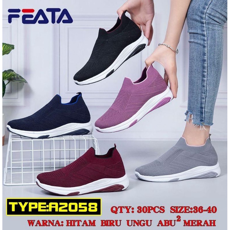 Sepatu wanita sneakers import korea version Feata A 2058 anti selip WAJIB BACA DESKRIPSI...!!!!!!