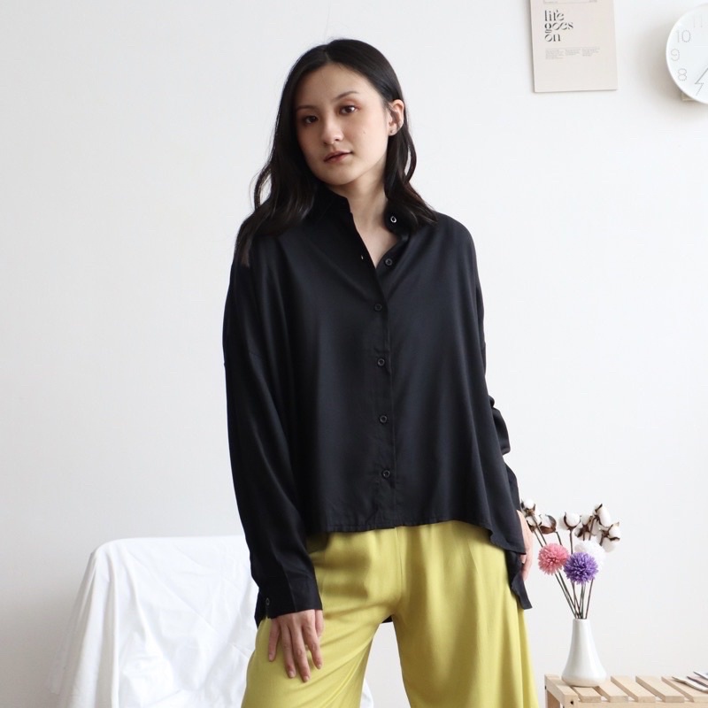 BEFAST - ZRD OOTD Kemeja ALIYA / Oversized Shirt Ae Ri Kemeja Oversize / Kemeja Jumbo Wanita / Atasan Lengan Panjang / Kemeja Casual Wanita / Pakaian Kerja / Kemeja Oversize Trendy / Teralris / Kemeja Polos Formal / Termurah