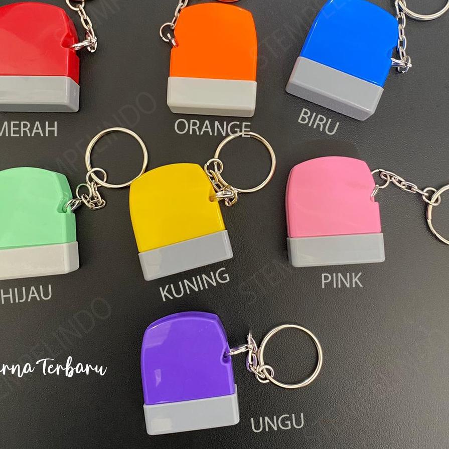 

(TERLARI⚡) Stempel Nama Mini 10x27mm Warna Pastel Dokter Perawat Bidan Anak Gantungan Kunci Cute Free Custom produck terlaris