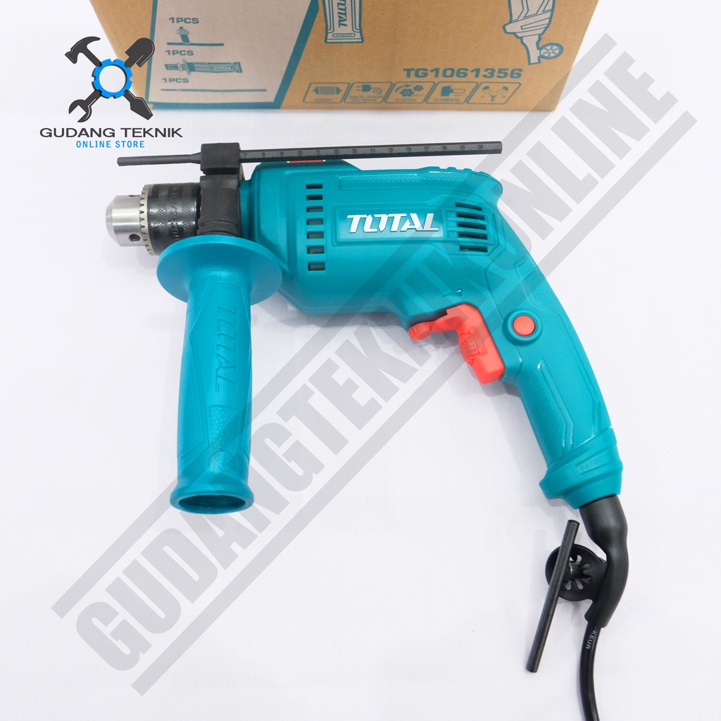 Mesin Bor Tangan 13mm TOTAL TG1061356 / Impact Drill TG 1061356 - Bor Tembok Beton Kayu TOTAL