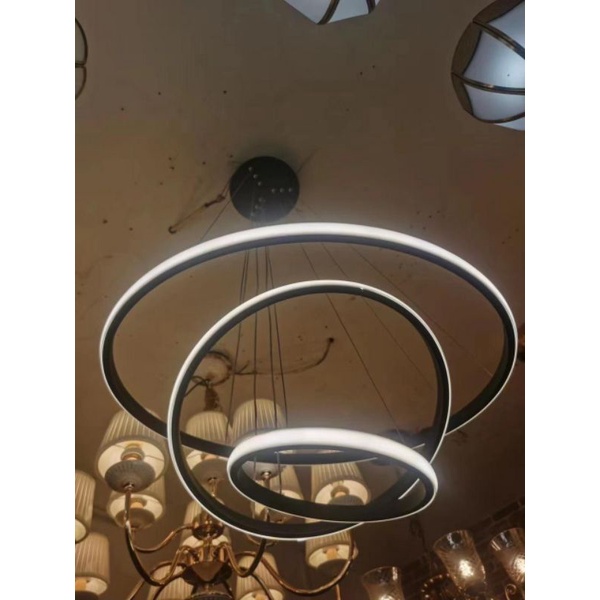 LAMPU GANTUNG HIAS MINIMALIS SPIRAL 3 RING DIAMETER 60CM 3 WARNA