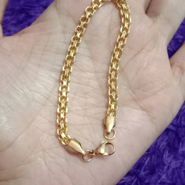 Gelang double Medan titanium anti karat