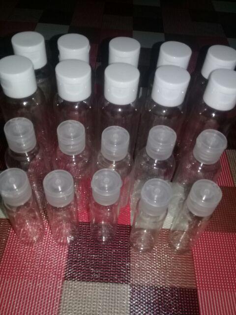 Botol Pet 100 Ml Bening Tutup Fliptop Putih