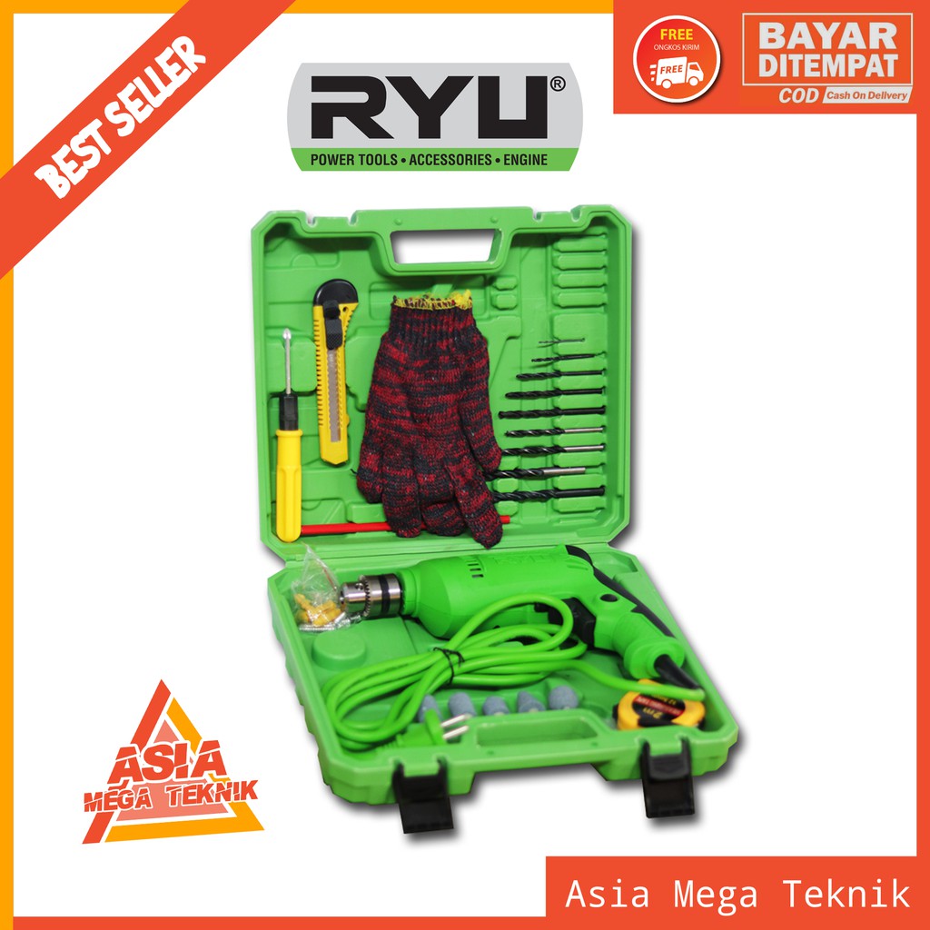 Tekiro Ryu Bor Tangan 10 Mm Bolak Balik + Aksesories + Koper