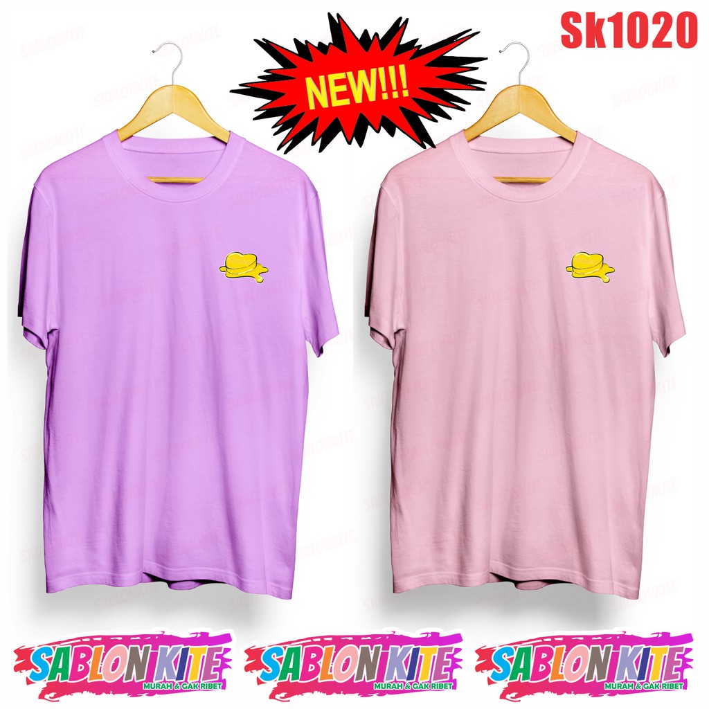 MURAH!!! KAOS KPOP BUTTER LOGO KECIL SABLON DEPAN AJA PRINT SK1020 ADA 8 WARNA UNISEX COMBED 30S