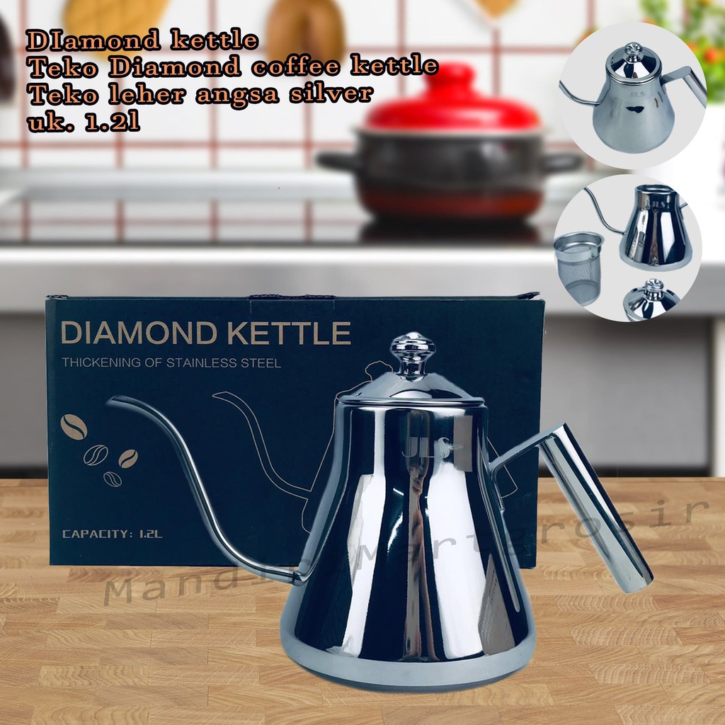 Teko diamond coffe kettle *Diamond Kettle * Teko leher angsa * 1.2 ml