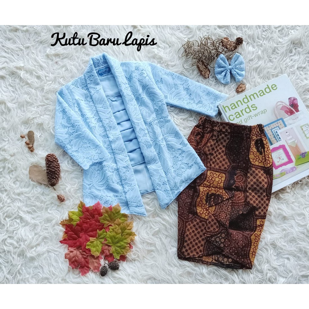KEBAYA KUTUBARU LAPIS ANAK USIA 8-10 TAHUN WARNA BIRU FROZEN / KEBAYA NEWBORN / BAJU KEBAYA / BAJU P