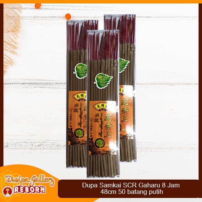 Dupa/hio wangi harum alami Samkai SCR Gaharu 4 jam 48 cm 45 pcs putih