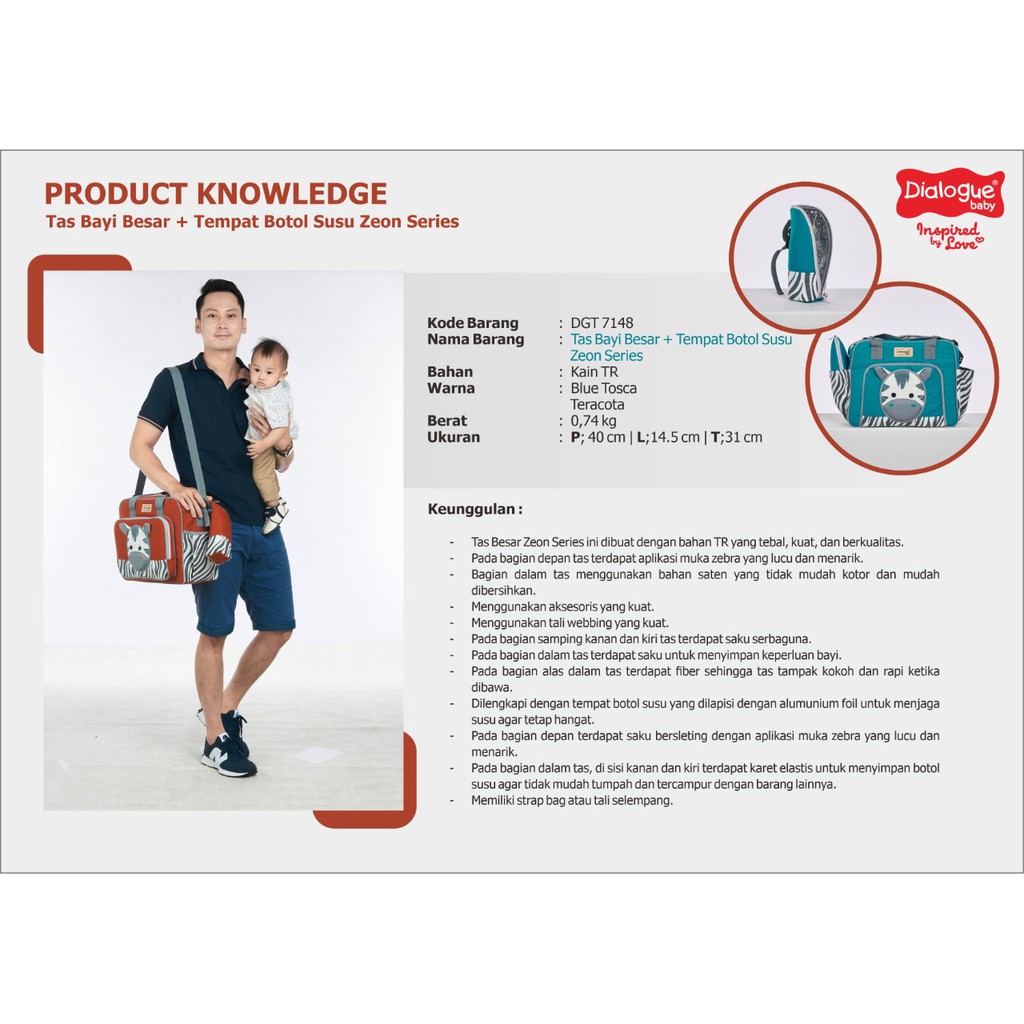 Dialogue Baby Tas Bayi Besar + Tempat Botol Susu Zeon Series DGT7148