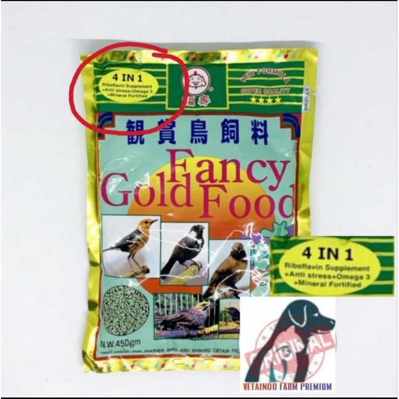 PAKAN FANCY 4 IN 1 RUMPUT LAUT GOLD FOOD 450 GR MAKANAN BURUNG KACER POKSAI ANIS MURAI