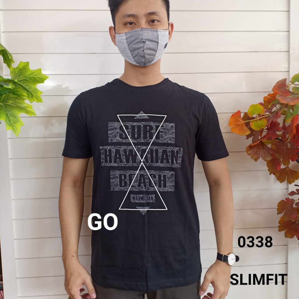 gos MAXMILLIAN KAOS A (Slimfit) Pakaian Pria Atasan Kaos Oblong Original Lengan Pendek