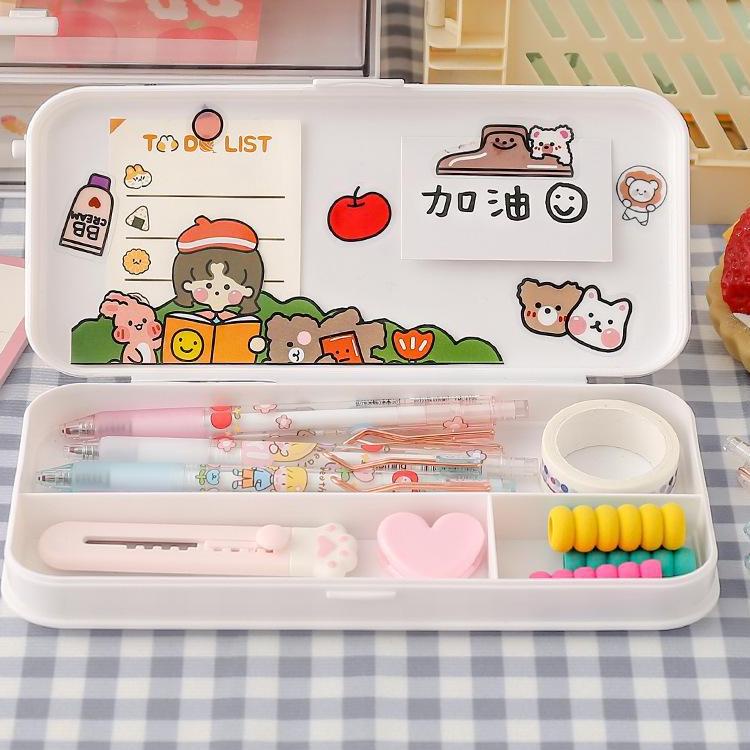 

Jangan Ketinggalan order.. JW0130 - Kotak Pulpen Pensil Tempat Pensil Minimalis Pencil Case Aesthetic Sudah Termasuk Sticker