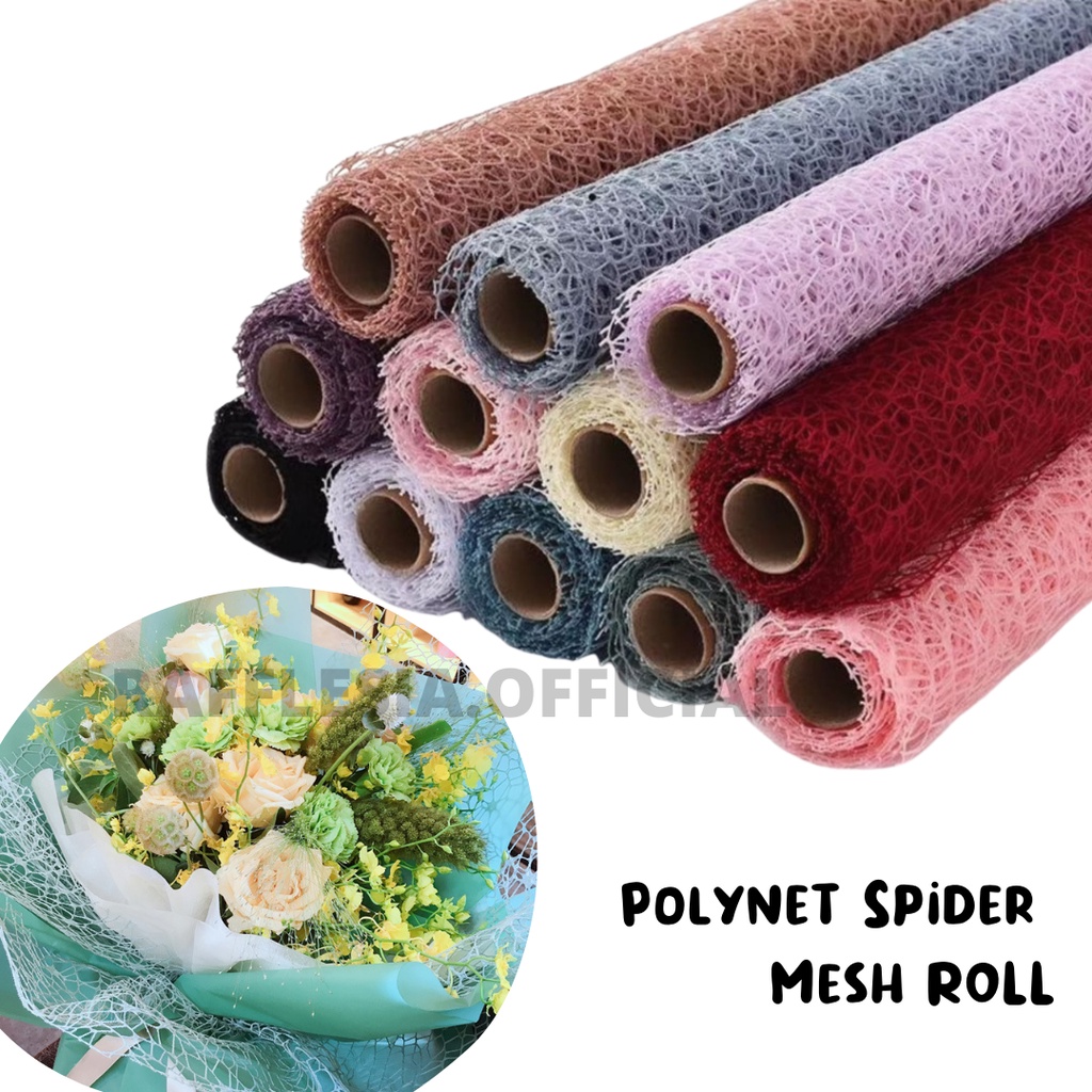 

Flower Wrapping Paper Jaring Spider Korea / Polynet Spider Mesh Roll / Kertas Buket Bunga Florist