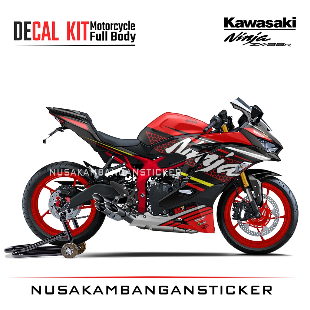 Stiker Ninja ZX25R Livery KRT Merah