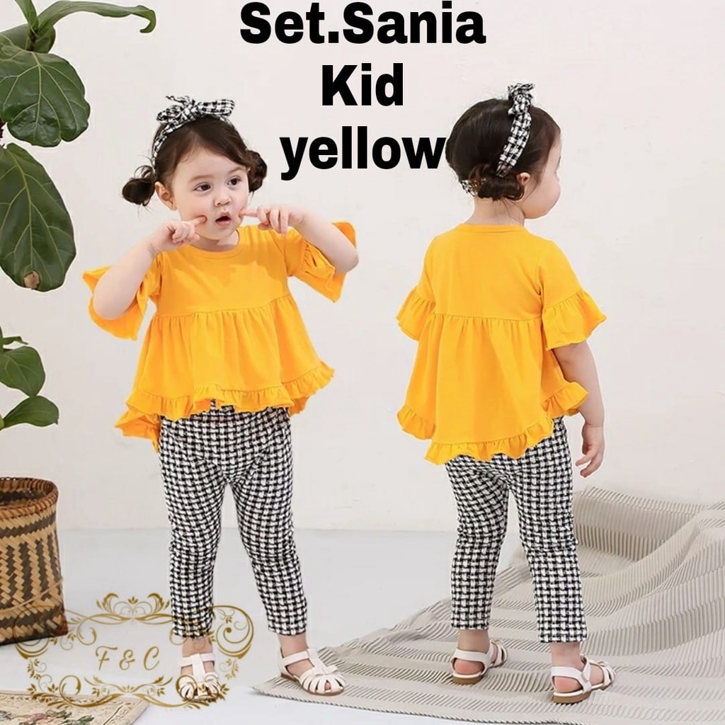 PCS  SET SANIA KID FASHION PAKAIAN SETELAN ANAK PEREMPUAN FE BAHAN BABYTERRY