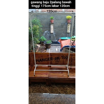 gawang baju 2palang bawah - Putih 120cm