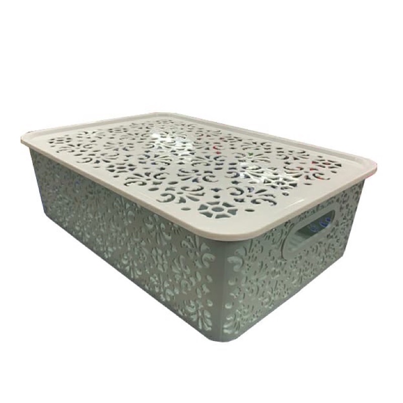 Storage Box Serbaguna, merek: LOJI, model: HX 0037175, size (Medium): P 35 cm x L 24 cm x T 10.5 cm