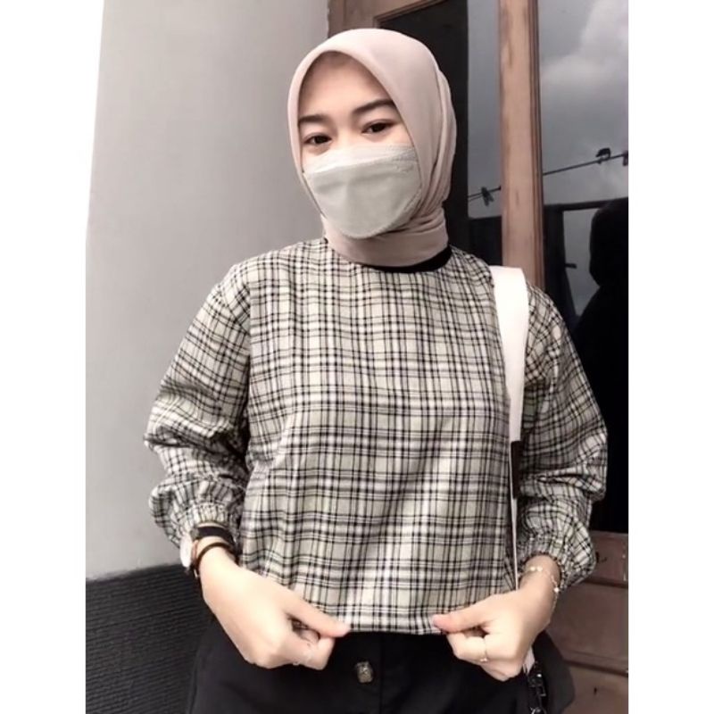 KEMEJA CROP TOP / TARTAN BLOUSE