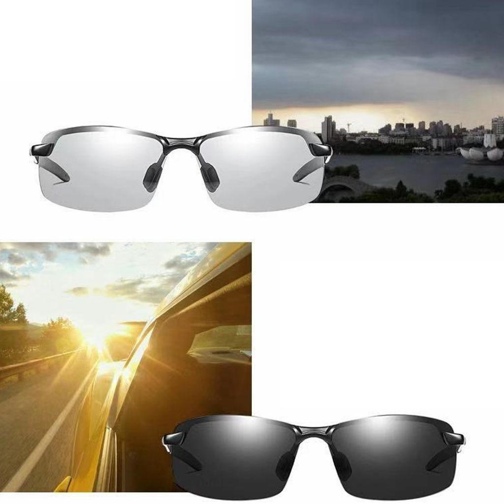 UV400 Kacamata Polarized Photocromic Pria Wanita Photocromic Siang Malam Auto Change Color-3
