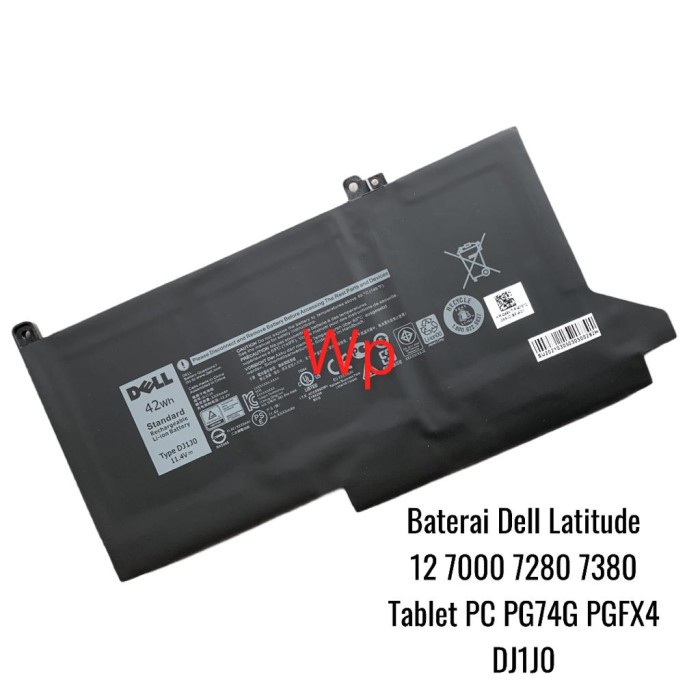 Baterai  Latitude 12 7000 7280 7380 7480 PG74G PGFX4 DJ1J0