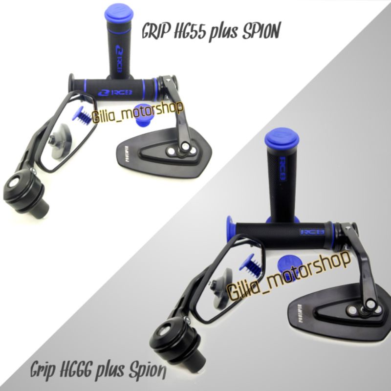 Spion Protaper plus Handgrip Rcb HG55 &amp; HG66 Warna Spion kaca putih Accessories Motor Universal