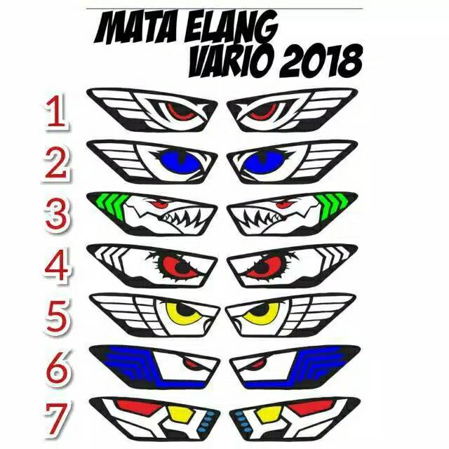 STIKER LAMPU LENGKAP MATA + ALIS + STOPLAMP ± LCD SPEEDOMETER  VARIO NEW 2018 DAN 2019