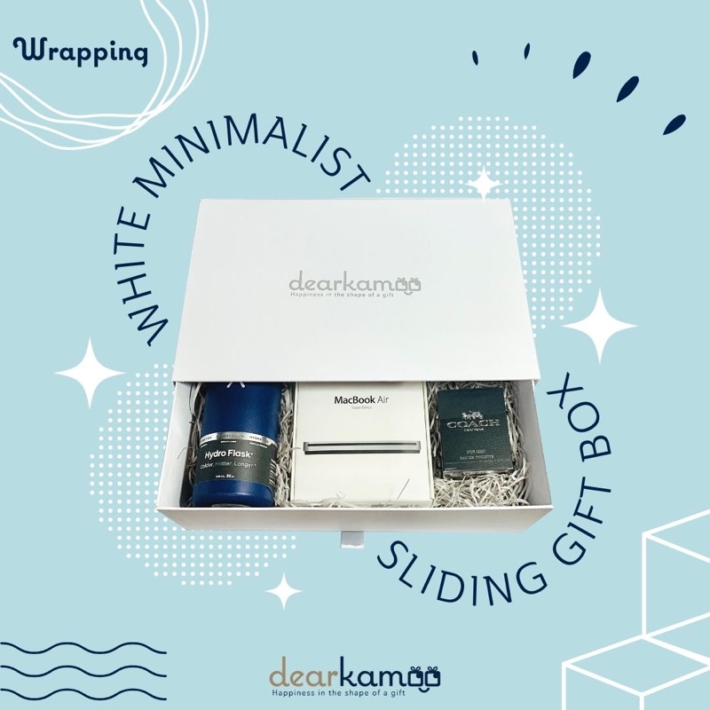 

White Minimalist Sliding Gift Box / Kotak Kado