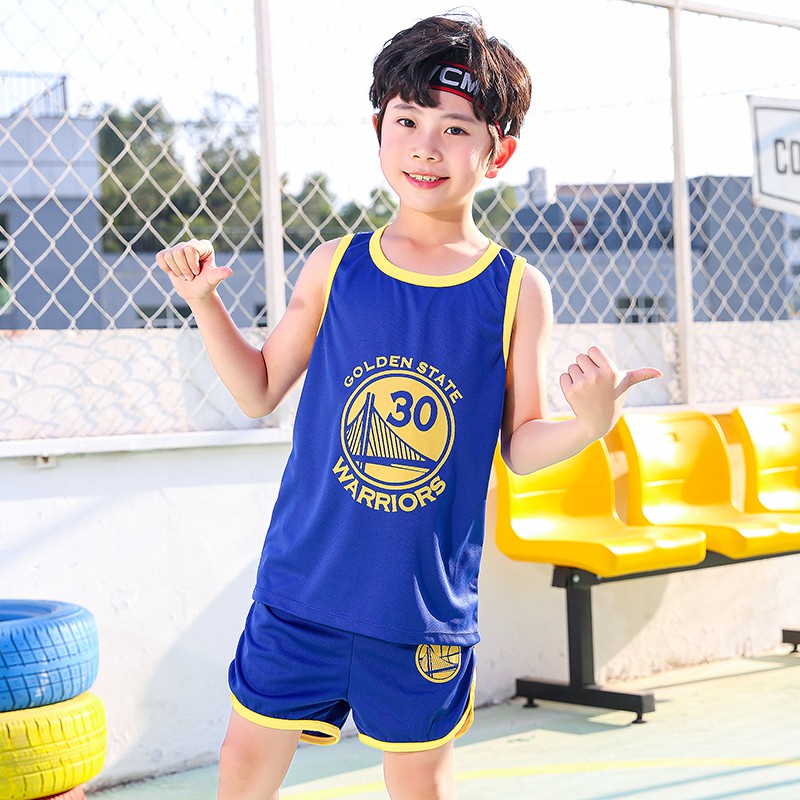 SINGLET BAJU ANAK BASKET BIRU GOLDEN STATE WARIORS