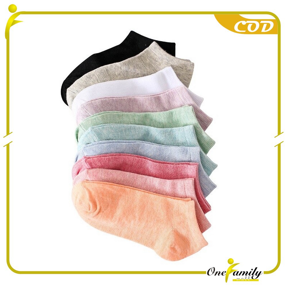 ONE-P59 Kaos Kaki Semata Kaki Polos / Kaus Kaki Wanita / Kaos Kaki Ankle Dewasa / Short Socks Import-8