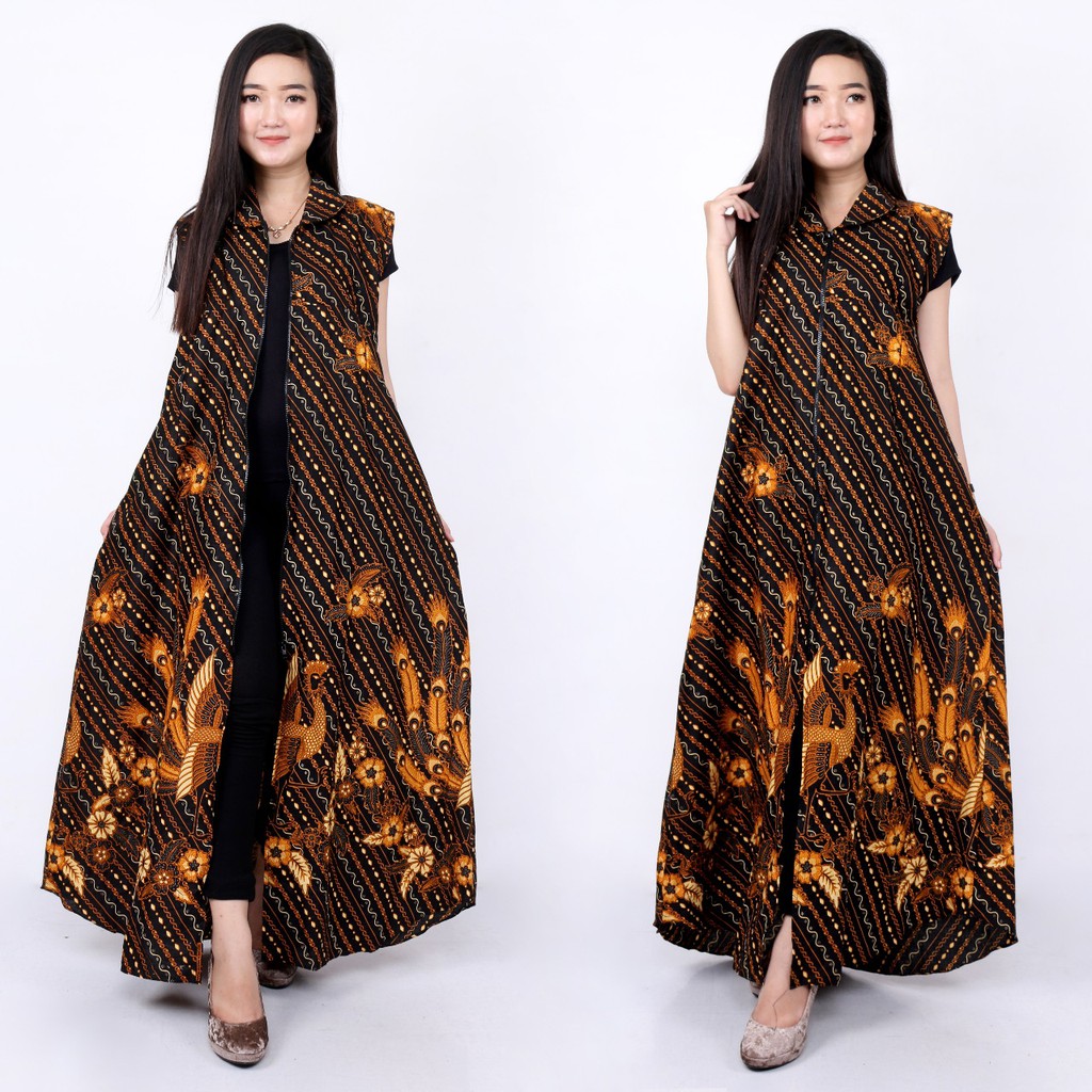 Best Seller LONG CARDI BATIK MOTIF ULIR COKLAT BATIK WANITA SERAGAM BOS-No.6