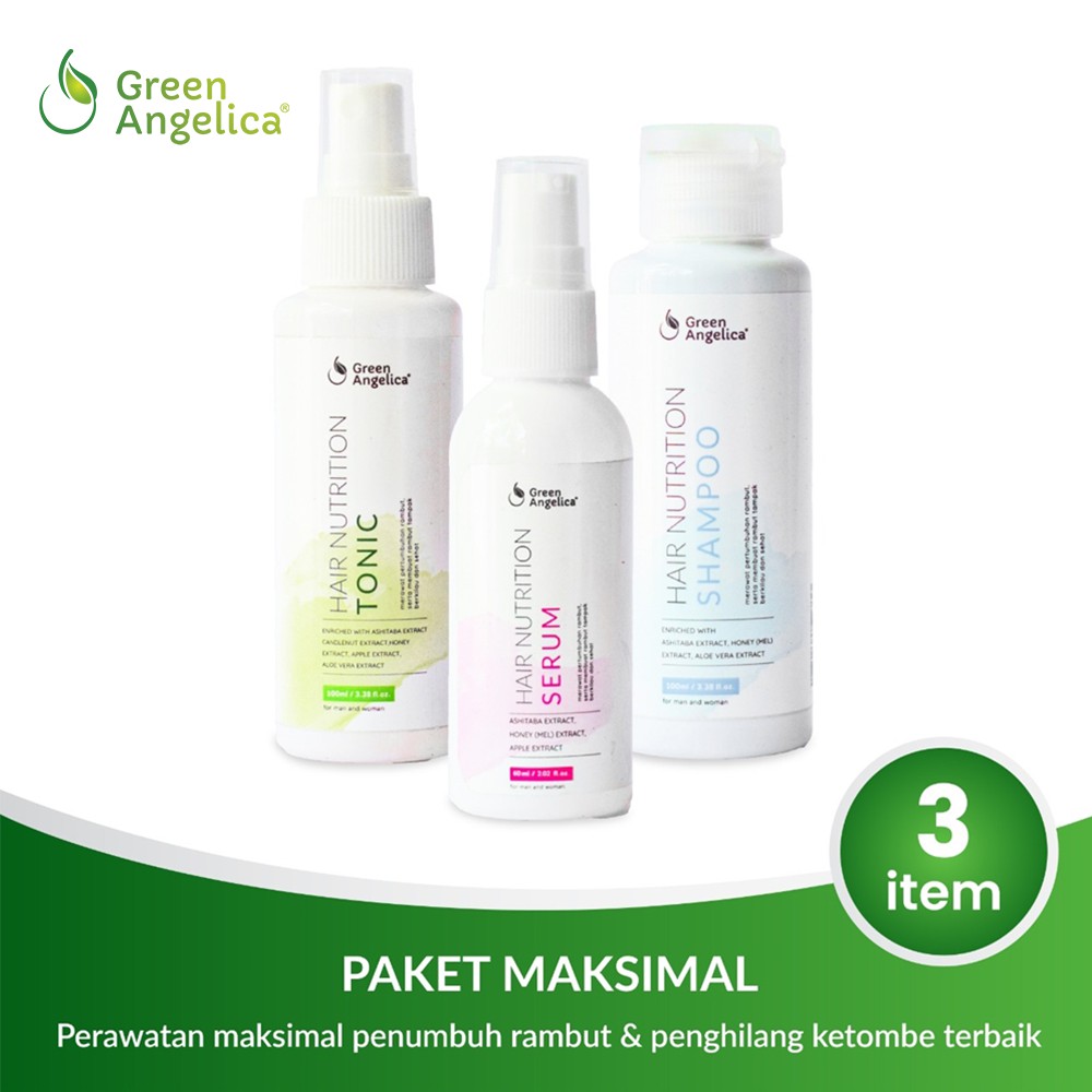 Penumbuh Rambut Botak Yang Ampuh GREEN ANGELICA PAKET MAXIMAL Obat Rambut Botak