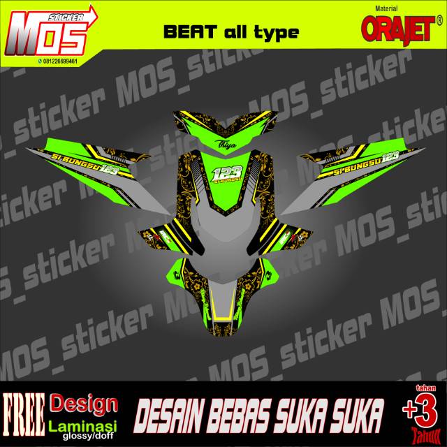 Decal sticker honda Beat karbu Beat fi Beat street full body batik custom