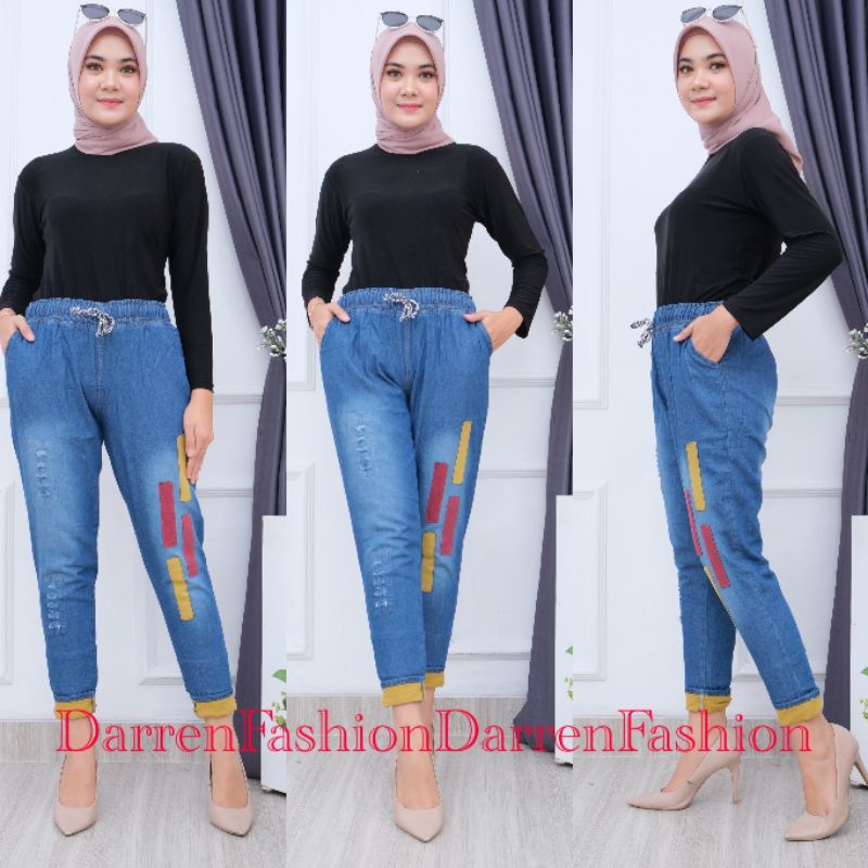 Celana Panjang Jeans Wanita Denim  Baggy Pants Boyfriend Plasma