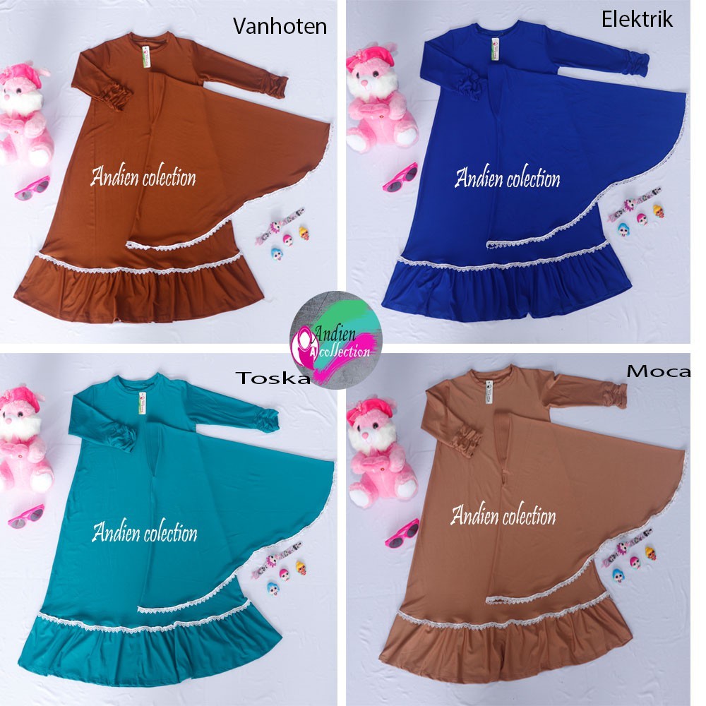 GAMIS RENDA ANAK/ GAMIS SET JILBAB ANAK( SIZE M-L-XL