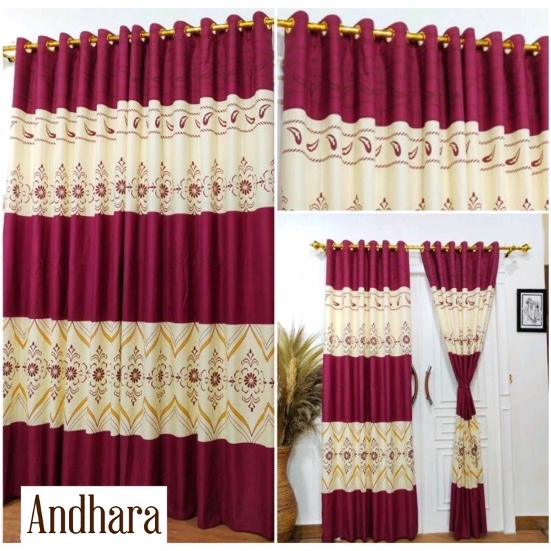 [ PINTU DAN JENDELA ] GORDEN SMOKRING MOTIF SULTAN ANDHARA MAROON