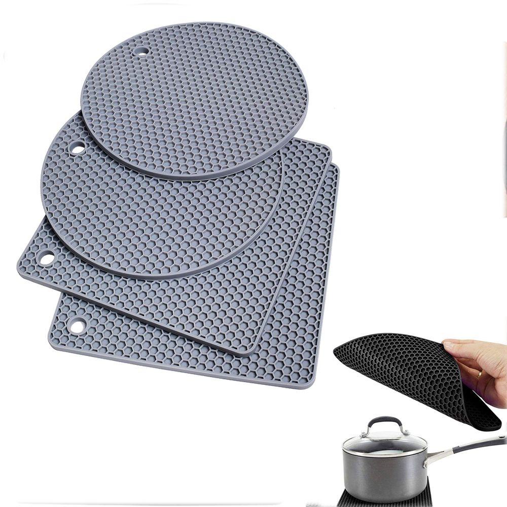 【 ELEGANT 】 Trivet Mat Isolasi Serbaguna Mudah Cuci Dan Kering Waterproof Coaster Round Mat Alas Sub-dish Matras Honeycomb