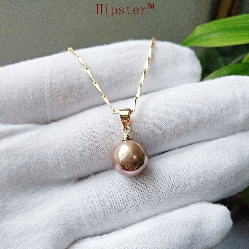 Retro Elegant Natural Freshwater Pearl Pendant Rose Gold Necklace