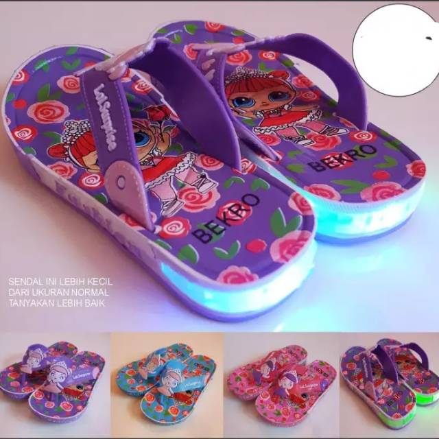  SANDAL  SENDAL ANAK LED  LOL  UNIK DAN LUCU SERTA NYALA 