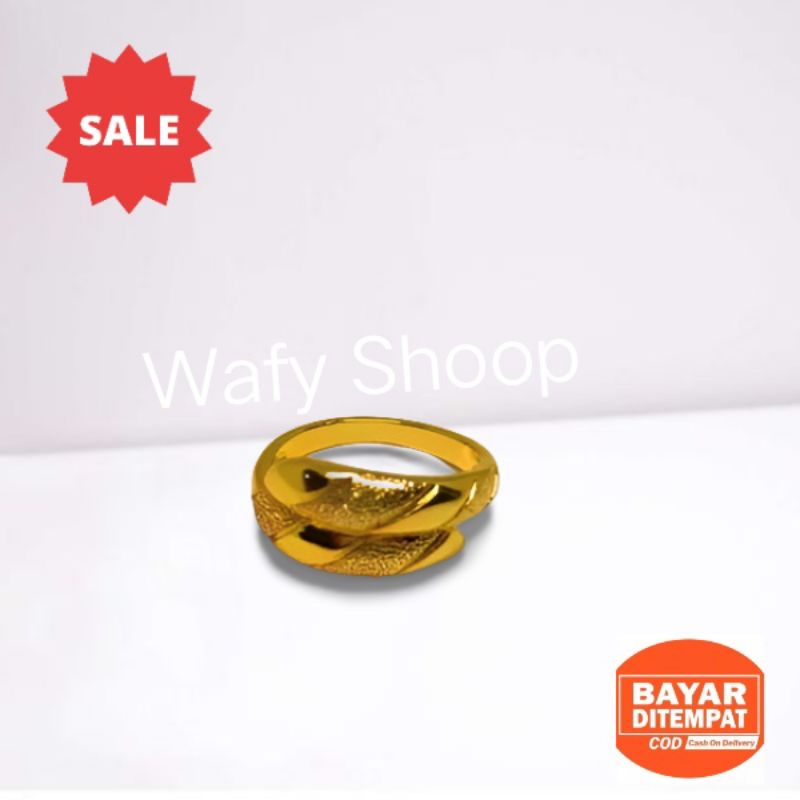 Cincin Pasir Titanium Gold Lapis Emas 24k Anti Luntur