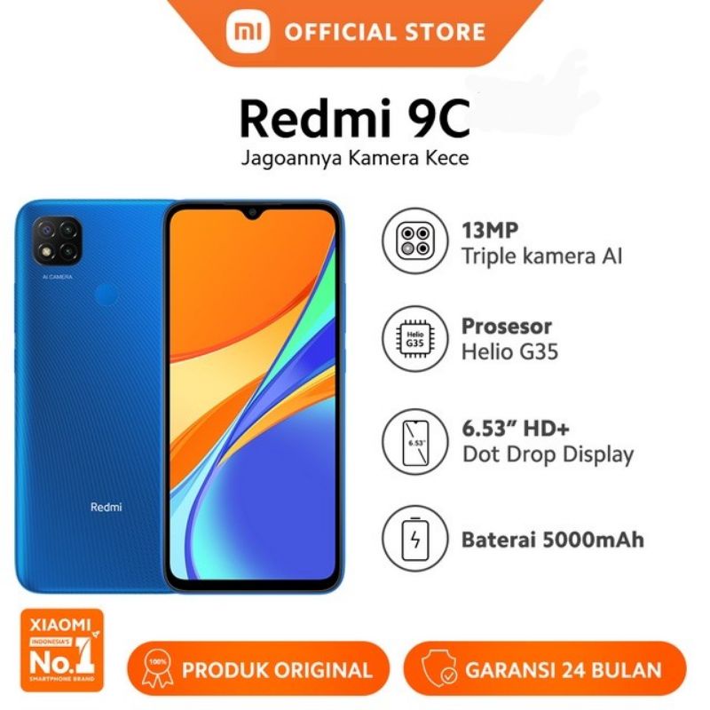 redmi 9c ram 3/32 & 4/64 Garansi resmi New-blue