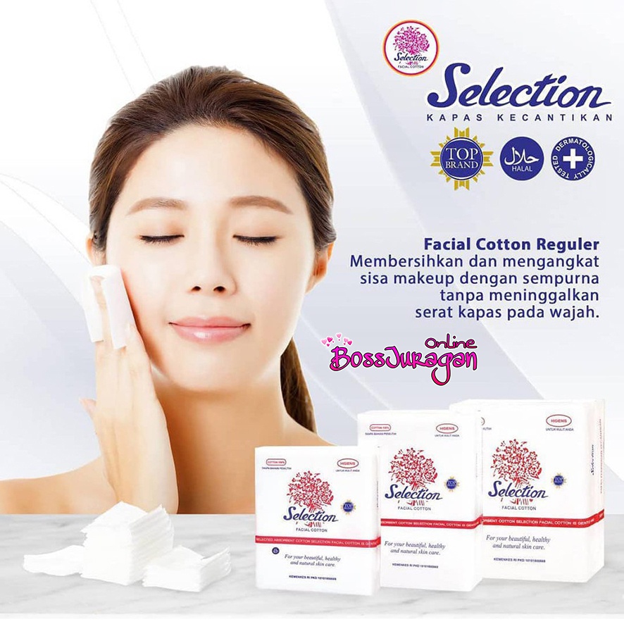 (BOSS) KAPAS TIPIS SELECTION SERIES - KAPAS SELECTION FACIAL COTTON TIPIS (COTTON BUD-BULAT-FACIAL COTTON)