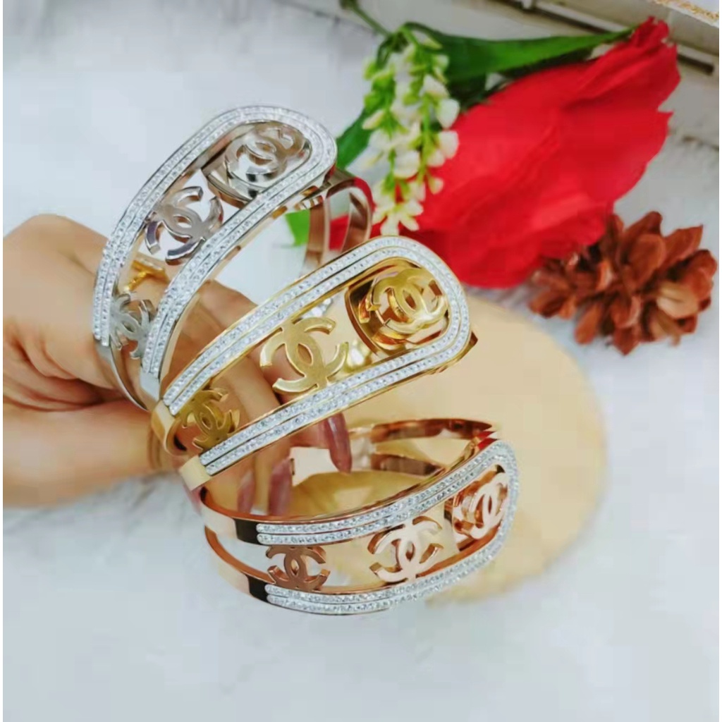 Gelang Titanium Mata Full Perhiasan Fashion B226