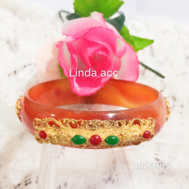 gelang giok asli lapis emas