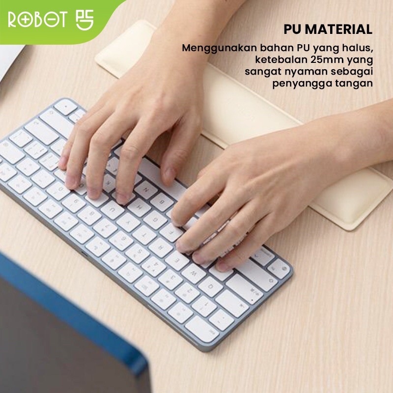 ROBOT RW02 Ergonomic Design PU Material Keyboard Wrist Rest Pad Sandaran Tangan Original - Garansi 1 Tahun