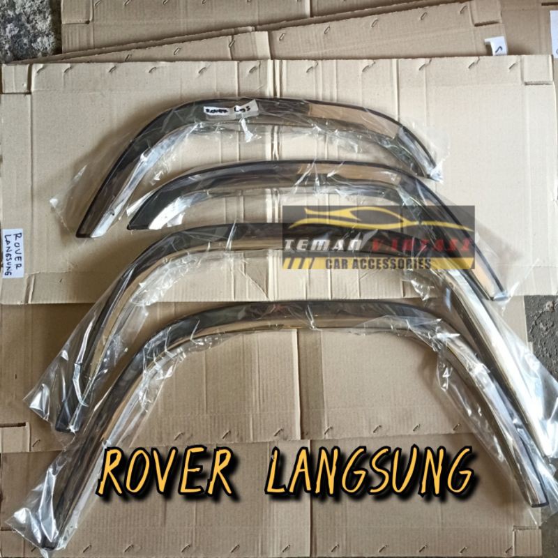 LIST ATAS BAN OVER FENDER TRIM MOBIL KJ KIJANG ROVER LANGSUNG CHROME STEANLIS STANLIS