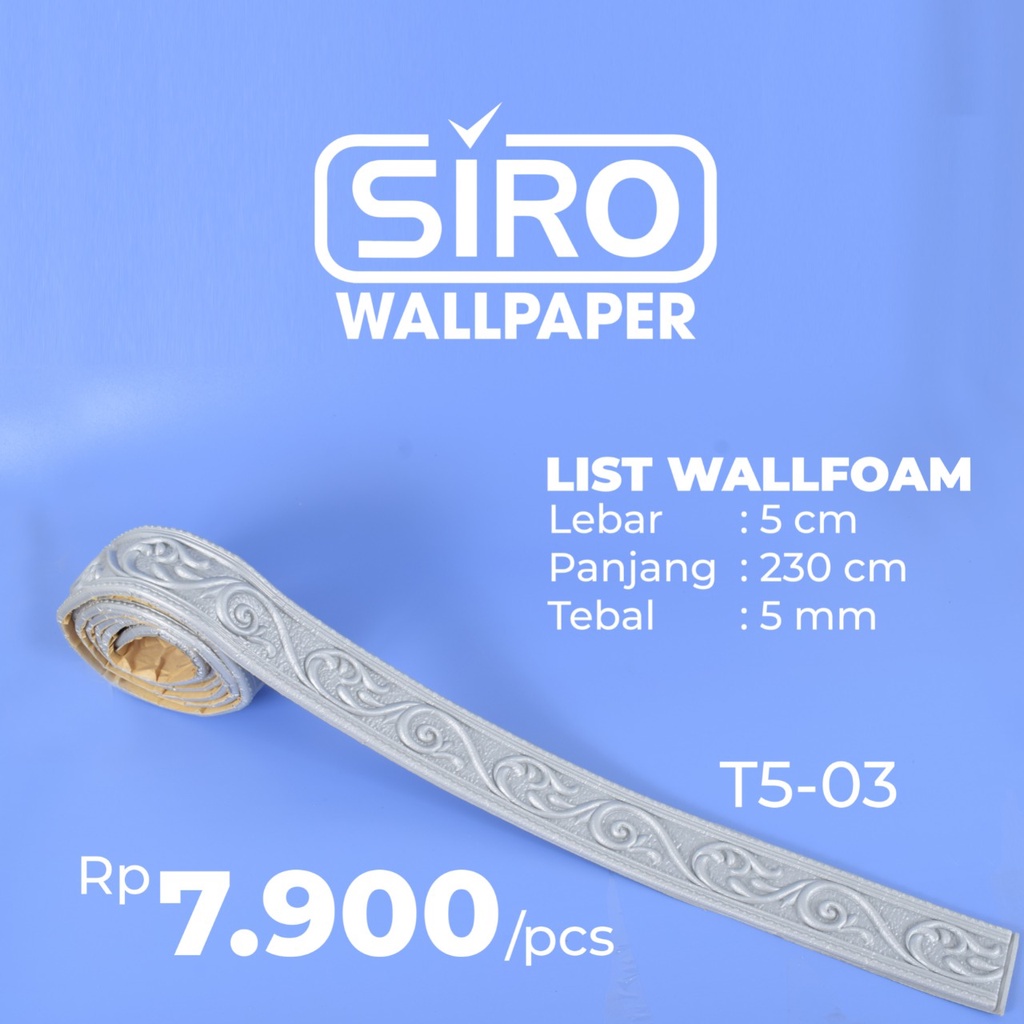 LIST BORDER FOAM 3D LIS WALLPAPER BORDER STICKER-T5-03 SILVER